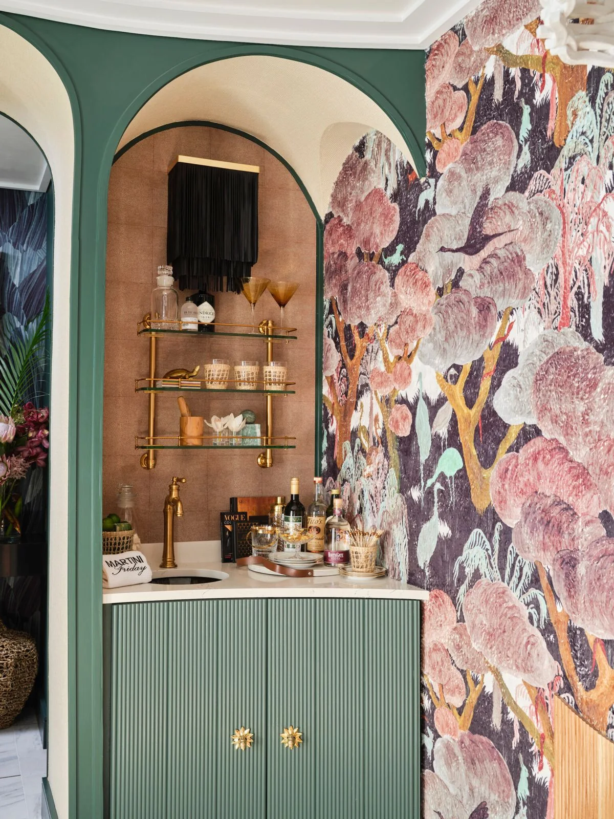 Detailed wallpaper and interior styling