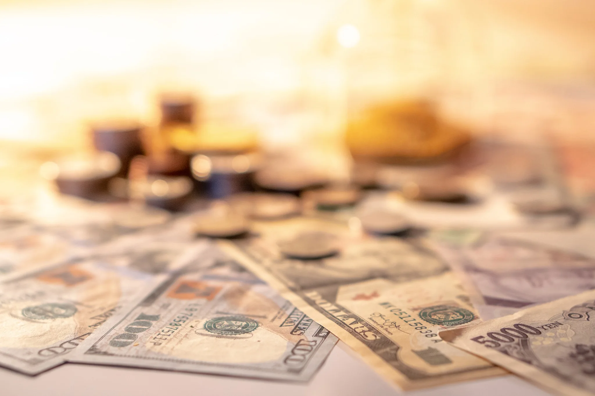 Cash and coins representing mortgage and affordability planning